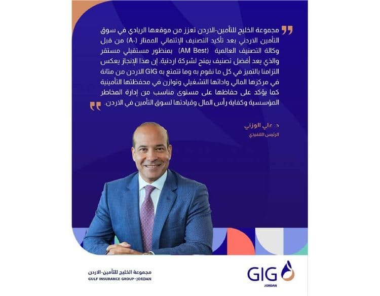 AM Best Affirms Gulf Insurance Group – Jordan’s A- (Excellent) Credit Rating with Stable Outlook